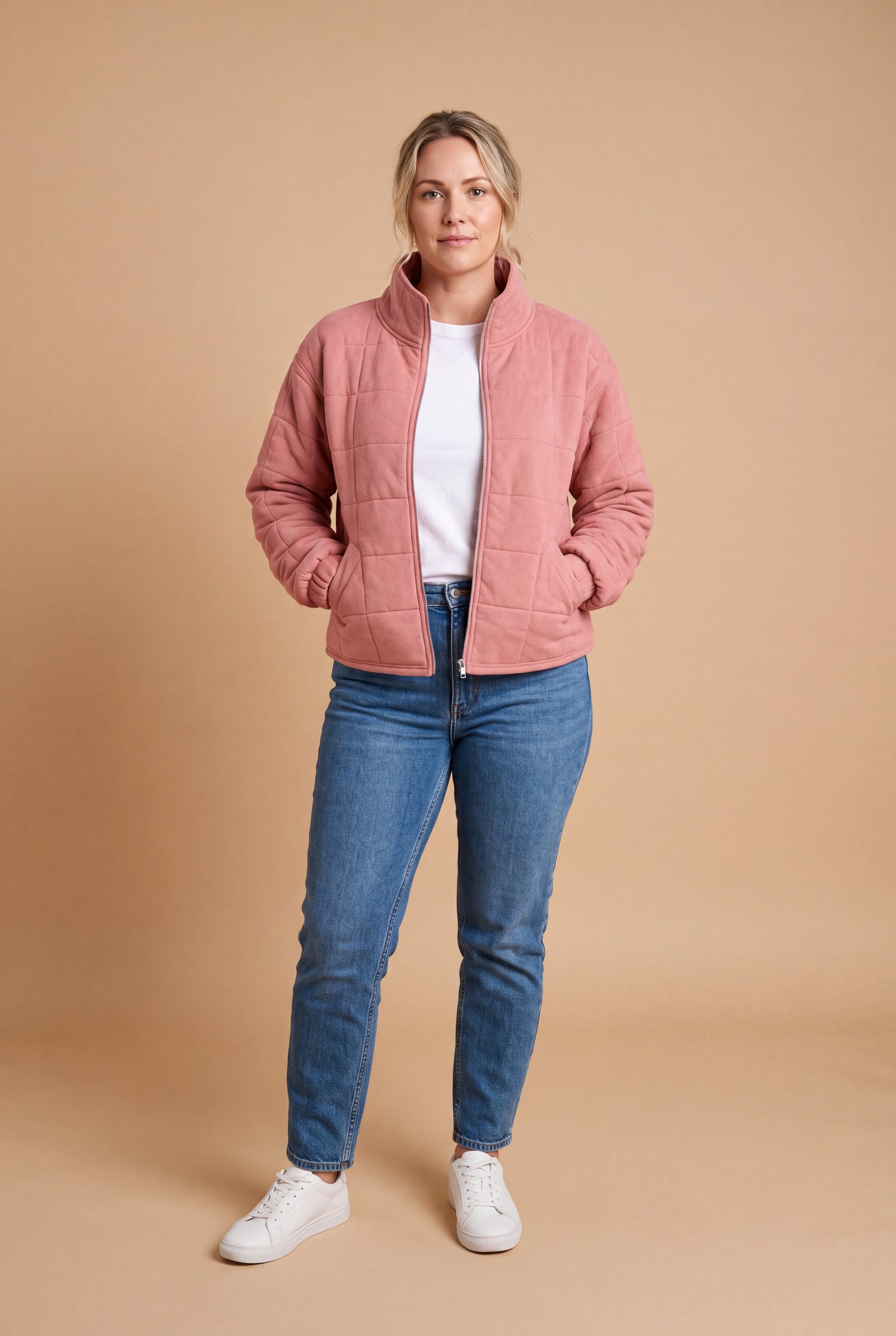 Women's Jacket Relaxed Fit in Dusty Rose — studio full