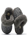 Shearling Open-Back Slippers in Frost Suede — detail