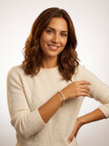 Gold Baguette and Round Stone Gold-tone Tennis Bracelet - Photo 6