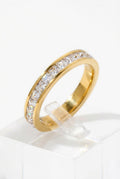 Gold Channel Set Gold-tone Cubic Zirconia Statement Ring - Statement rings - Photo 6