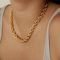 Gold Chunky Gold-tone Rope Chain Necklace with Twisted Detail - Photo 2