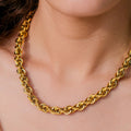 Gold Chunky Gold-tone Rope Chain Necklace with Twisted Detail - Photo 3