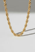 Gold Chunky Gold-tone Rope Chain Necklace with Twisted Detail - Photo 7