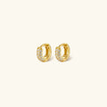 Gold Chunky Pavé Huggie Hoop Earrings in Gold Tone - Huggie earrings - Photo 7