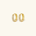 Gold Chunky Pavé Huggie Hoop Earrings in Gold Tone - Huggie earrings - Photo 9