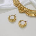 Gold Chunky Twisted Gold-tone Medium Hoop Earrings - Photo 6