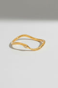 Gold Curved Gold Snake Bangle with Diamond Accent - Bracelets - Photo 7