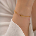 Gold Delicate Gold Infinity Chain Bracelet with Adjustable Clasp - Photo 4