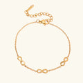 Gold Delicate Gold Infinity Chain Bracelet with Adjustable Clasp - Photo 7