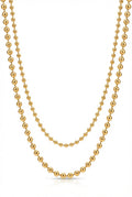 Gold Double Layer Ball Chain Gold-tone Necklace - Layered necklaces - Photo 1