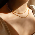 Gold Double Layer Ball Chain Gold-tone Necklace - Layered necklaces - Photo 6