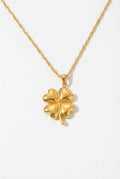 Gold Four-leaf Clover Gold-tone Pendant Necklace with Twisted Chain - Pendant necklaces - Photo 1