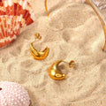 Gold Gold Sculptural Teardrop Short Dangle Earrings - Photo 9