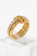 Gold Gold-tone Stacked Pavé Decorative Ring Set - Photo 1