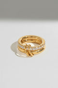 Gold Gold-tone Stacked Pavé Decorative Ring Set - Photo 8