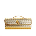 Gold Metallic Structured Clutch Shoulder Bag - Clutch shoulder bags - Photo 14
