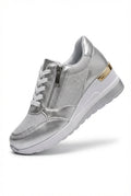 Metallic Wedge Platform Sneakers with Side Zip - Casual sneakers - Photo 9