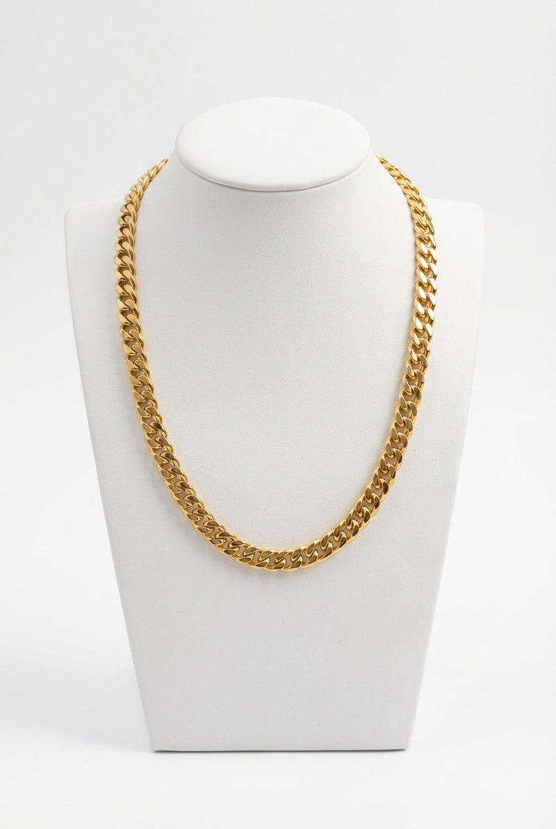 Gold Polished Gold Curb Chain Clavicle Necklace - Chain necklace - Photo 1