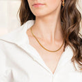 Gold Polished Gold Curb Chain Clavicle Necklace - Chain necklace - Photo 5