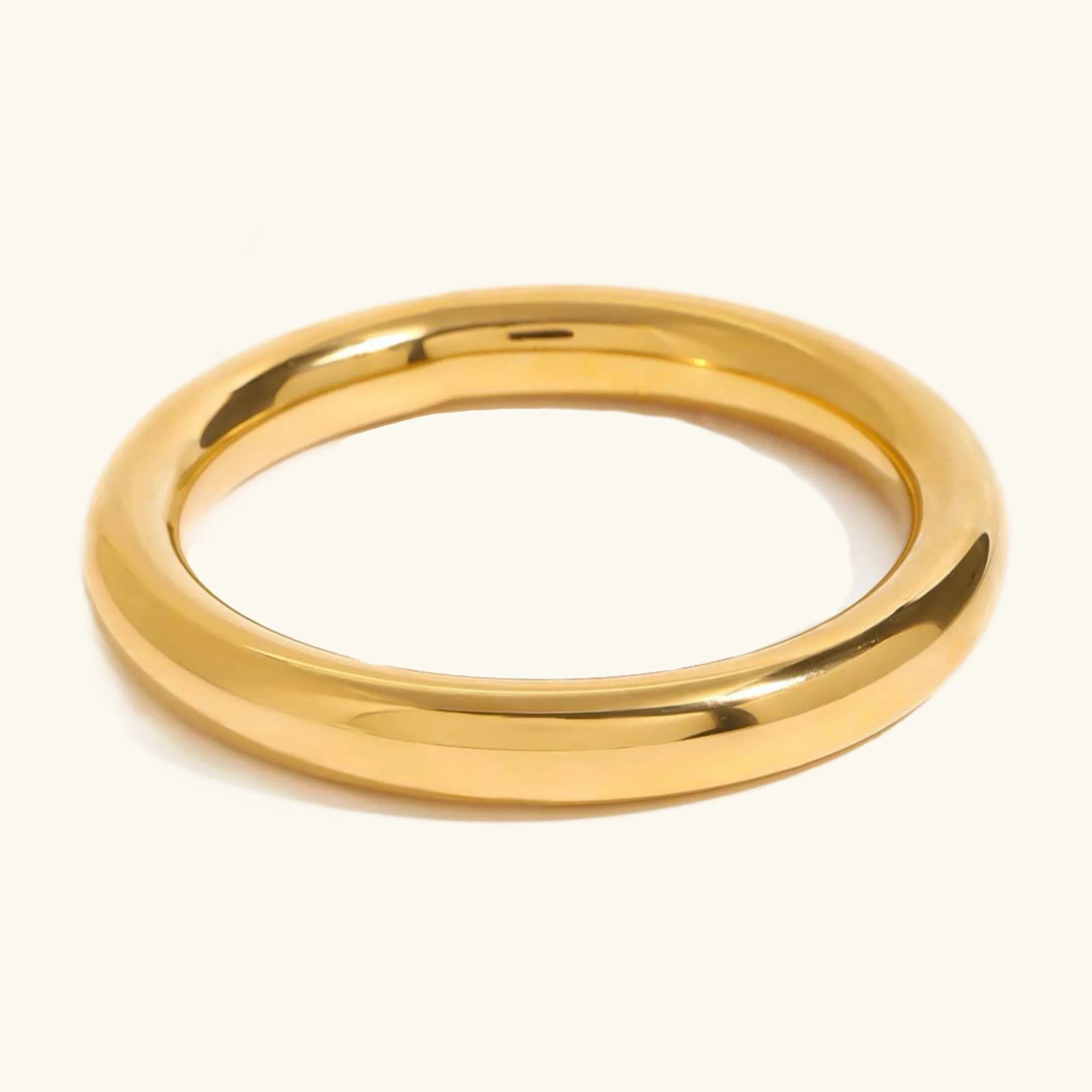 Gold Polished Gold-tone Classic Minimalist Bangle Bracelet - Bangles - Photo 7