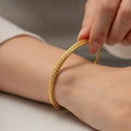 Gold Polished Gold-tone Herringbone Chain Bracelet - Chain bracelets - Photo 3