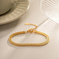 Gold Polished Gold-tone Herringbone Chain Bracelet - Chain bracelets - Photo 5