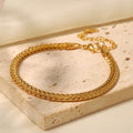 Gold Polished Gold-tone Herringbone Chain Bracelet - Chain bracelets - Photo 6