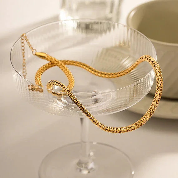 Gold Polished Gold-tone Herringbone Chain Bracelet - Chain bracelets - Photo 8