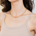 Gold Polished Gold-tone Paperclip Chain Necklace Adjustable Length - Necklaces - Photo 2