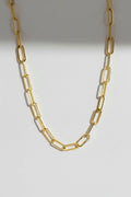 Gold Polished Gold-tone Paperclip Chain Necklace Adjustable Length - Necklaces - Photo 7