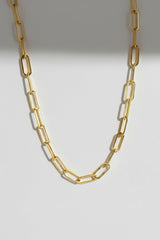 Gold Polished Gold-tone Paperclip Chain Necklace Adjustable Length - Necklaces - Photo 7