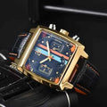 Square Dial Chronograph Watch with Racing Stripe Detail - Vintage watches - Photo 2