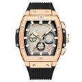 Gold Textured Dial Rectangular Chronograph Dress Watch - Chronograph dress watches - Photo 8