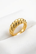 Gold Twisted Domed Gold-tone Statement Ring with Chunky Band - Statement rings - Photo 1