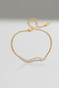 Gold Wave Bar Diamond Accent Gold Chain Bracelet - Photo 7