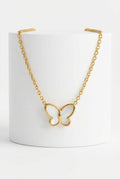 Gold Women's Gold-Tone Butterfly Outline Pendant Necklace - Photo 1