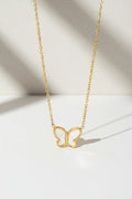 Gold Women's Gold-Tone Butterfly Outline Pendant Necklace - Photo 2