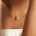 Gold Women's Gold-Tone Butterfly Outline Pendant Necklace - Photo 4