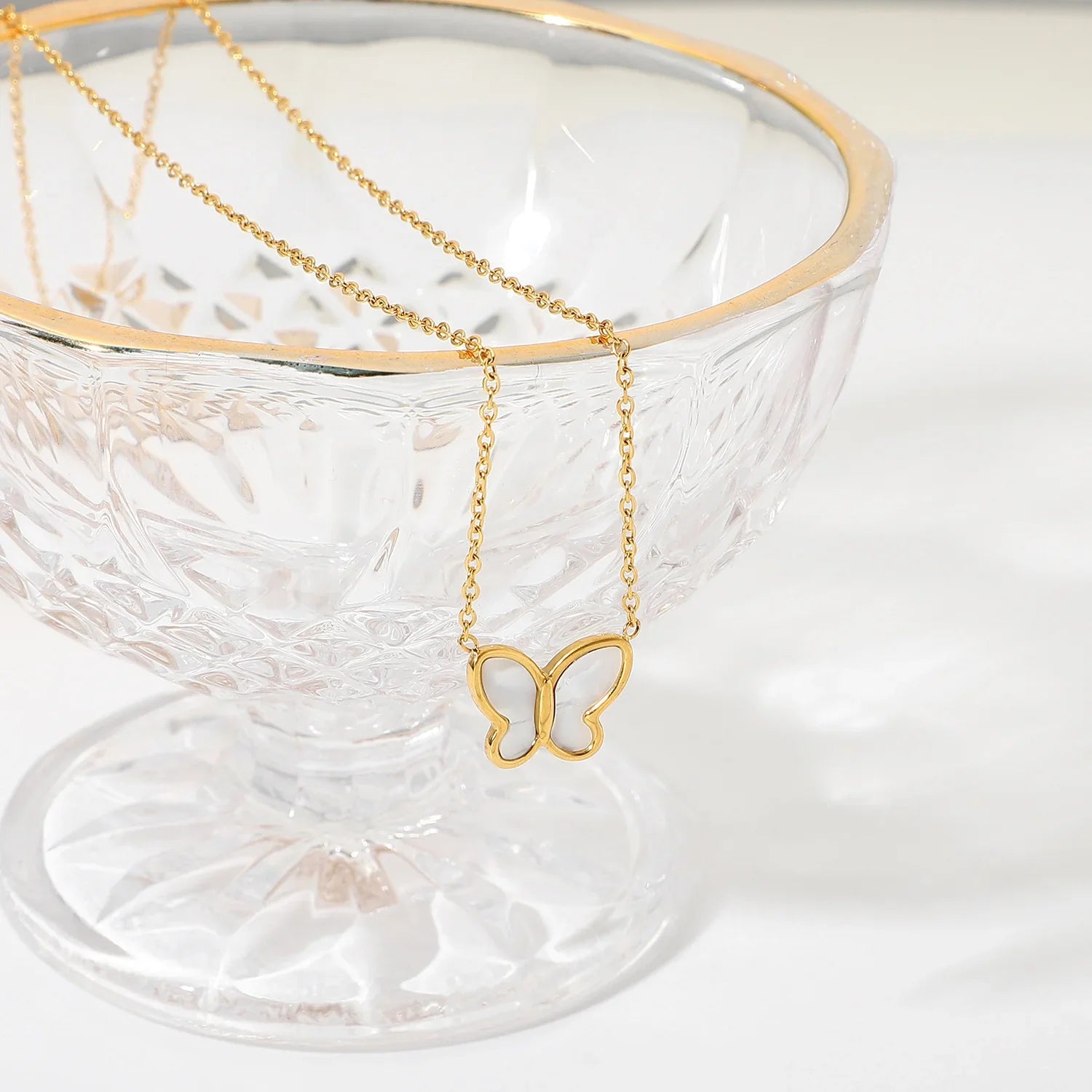 Gold Women's Gold-Tone Butterfly Outline Pendant Necklace - Photo 7