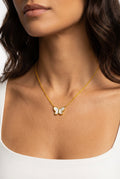 Gold Women's Gold-Tone Butterfly Outline Pendant Necklace - Photo 8