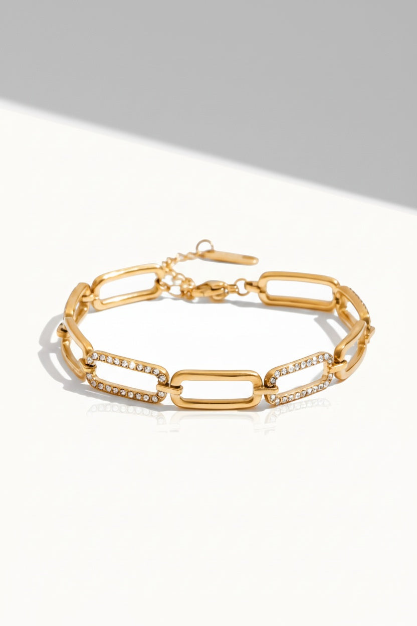Gold Women's Gold-Tone Pavé Chain Link Bracelet - Chain bracelet - Photo 9