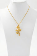 Gold Women's Gold-Tone Rose Charm Collarbone Necklace - Charm necklaces - Photo 1