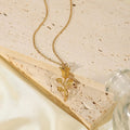 Gold Women's Gold-Tone Rose Charm Collarbone Necklace - Charm necklaces - Photo 4