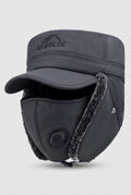 Bomber Hat with Earflaps in Gray — studio front
