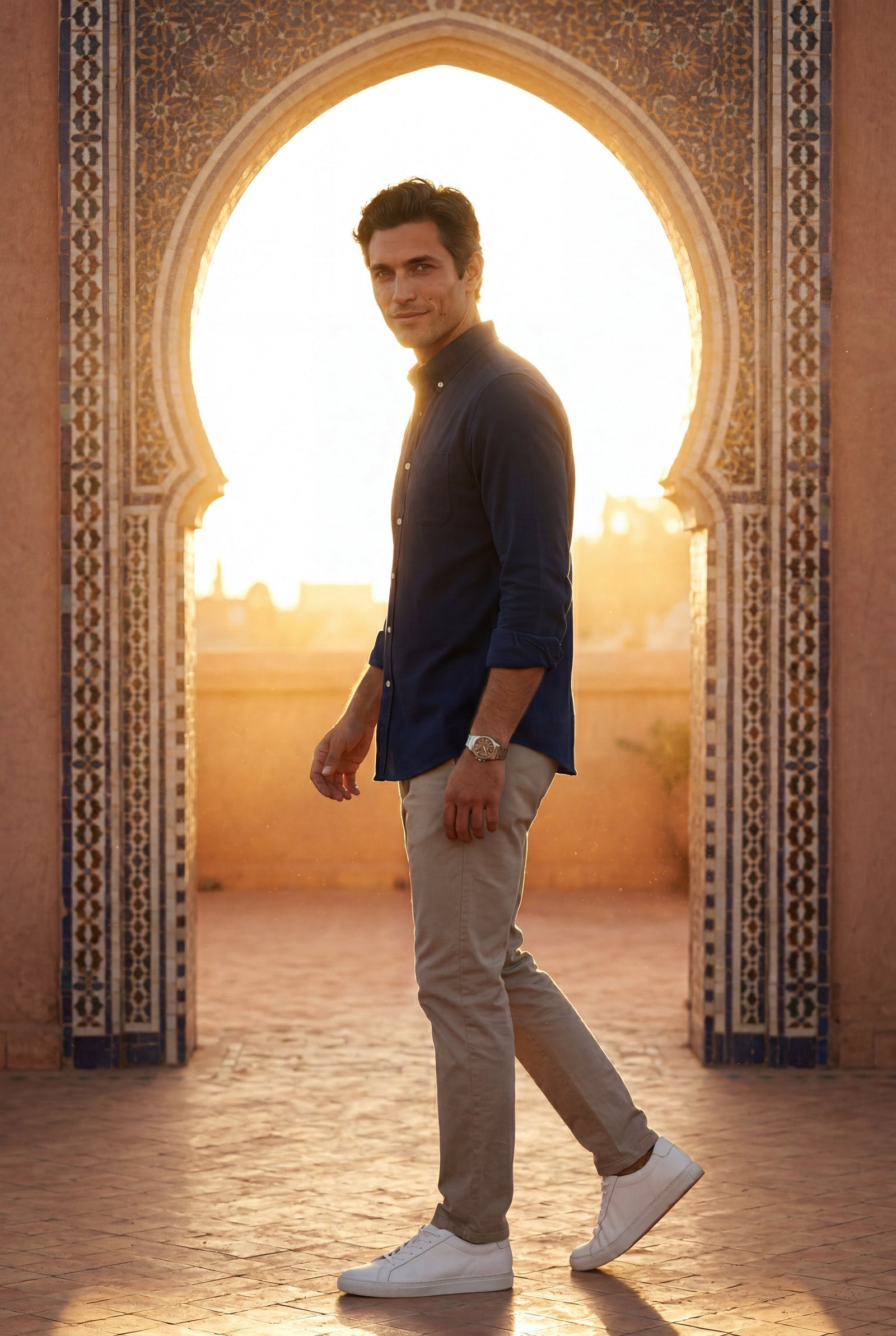 Navy Blue Charcoal Structured Long Sleeve Button-down Shirt - Casual Shirts - Photo 12