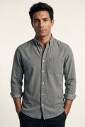 Gray Classic Button-down Oxford Shirt with Chest Pocket - Men's Shirts - Photo 9
