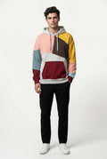 Gray Colorblock Kangaroo Pocket Pullover Hoodie - Casual hoodie - Photo 1
