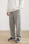 Corduroy Trousers with Drawstring in Gray — studio front