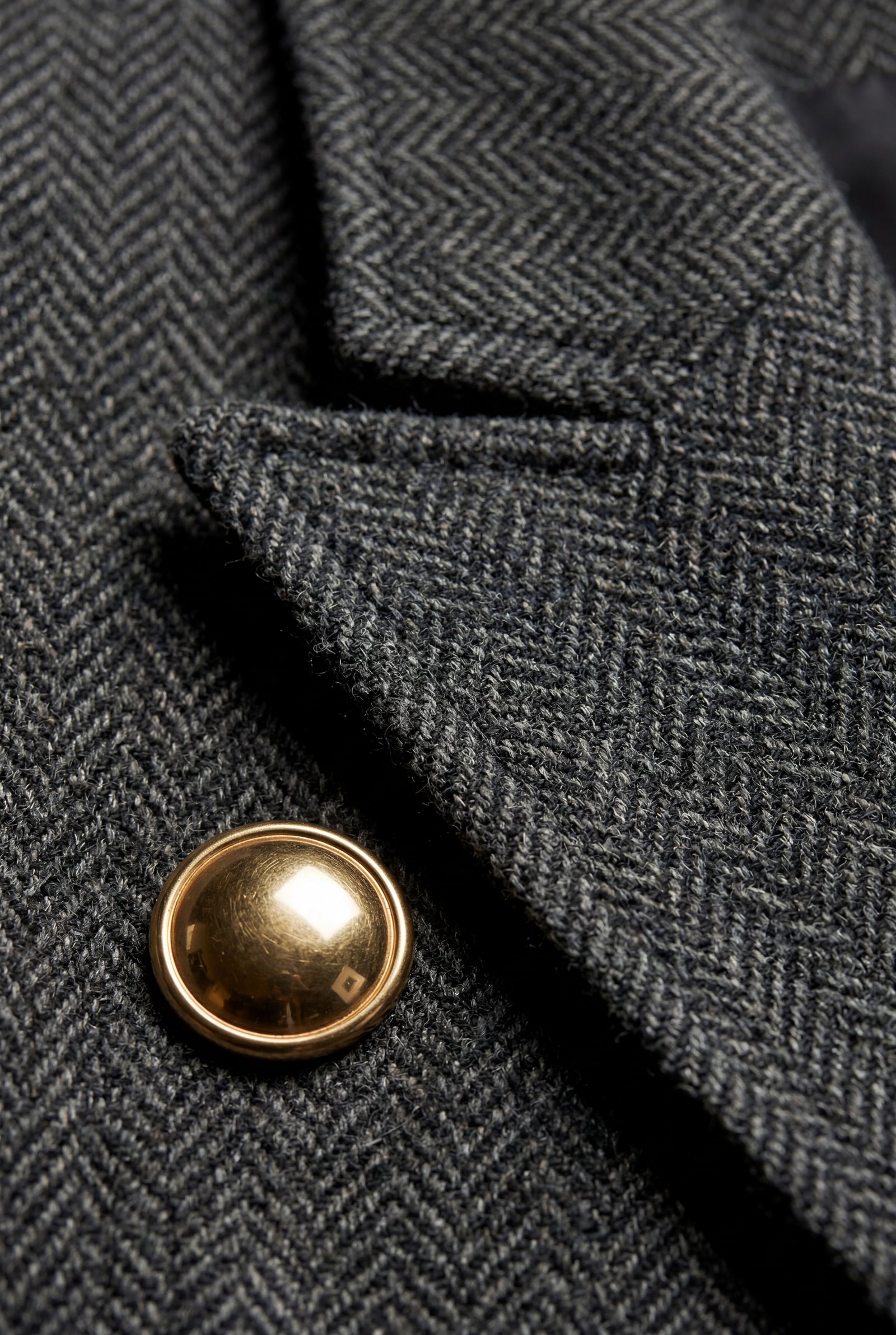 Gray Double-breasted Herringbone Belted Tailored Blazer - Tailored blazers - Photo 5