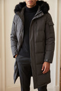 Duck Down Insulated Parka in Gray — studio front